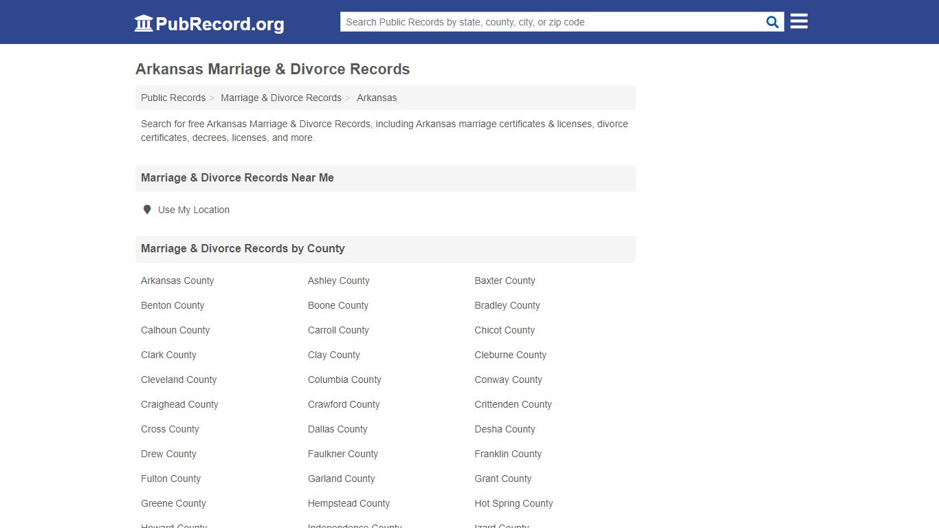 Free Arkansas Marriage & Divorce Records - PubRecord.org